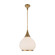 Hazel 14-in Aged Gold/Opal Matte Glass 1 Light Socket Pendant (7713|PD524214AGOP)