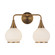 Hazel 17-in Aged Gold/Opal Matte Glass 2 Lights Damp-Rated Vanity Light (7713|VL524217AGOP)