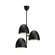 Kenji 24-in Matte Black/Opal Matte Glass 3 Lights Chandeliers (7713|CH529024MBOP)