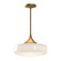 Lincoln 14-in Aged Gold/Glossy Opal Glass 1 Light Socket Pendant (7713|PD440814AGGO)