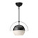 Lucy 12-in Matte Black/Opal Matte Glass 1 Light Socket Pendant (7713|PD568212MBOP)
