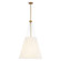 Manila 22-in Aged Gold/White Linen 3 Lights Socket Pendant (7713|PD545622AGWL)