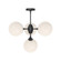 Nouveau 26-in Matte Black/Opal Matte Glass 4 Lights Chandelier (7713|CH505426MBOP)