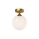 Nouveau 8-in Aged Gold/Opal Matte Glass 1 Light Flush Mount (7713|FM505108AGOP)