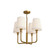 Plisse 23-in Aged Gold/Opal Matte Glass 4 Lights Chandeliers (7713|CH628423AGOP)