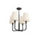 Plisse 23-in Matte Black/Opal Matte Glass 4 Lights Chandelier (7713|CH628423MBOP)