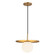 Plume 12-in Brushed Gold/Opal Matte Glass 1 Light Socket Pendant (7713|PD501212BGOP)