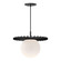 Plume 14-in Matte Black/Opal Matte Glass 1 Light Pendant (7713|PD501214MBOP)