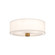 Theo 24-in Aged Gold/White Linen 3 Lights Flush Mount (7713|FM547924AGWL)