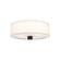 Theo 24-in Matte Black/White Linen 3 Lights Flush Mount (7713|FM547924MBWL)