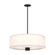 Theo 24-in Matte Black/White Linen 3 Lights Socket Pendant (7713|PD547924MBWL)