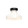 Westlake 11-in Glossy Opal Glass/Matte Black 1 Light Flush Mount (7713|FM540011MBGO)