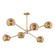 Willow 37-in Brushed Gold/Copper Glass 6 Lights Chandelier (7713|CH548637BGCP)