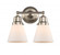 Cone - 2 Light - 14 inch - Brushed Satin Nickel - Bath Vanity Light (3442|623-2W-SN-G61)