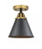 Appalachian - 1 Light - 8 inch - Black Antique Brass - Semi-Flush Mount (3442|288-1C-BAB-M13-BK-LED)