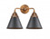 Appalachian - 2 Light - 16 inch - Antique Copper - Bath Vanity Light (3442|288-2W-AC-M13-BK-LED)