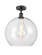 Athens - 1 Light - 14 inch - Matte Black - Semi-Flush Mount (3442|516-1C-BK-G122-14-LED)