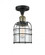 Bell Cage - 1 Light - 5 inch - Black Antique Brass - Semi-Flush Mount (3442|517-1CH-BAB-G52-CE-LED)