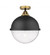 Hampden - 1 Light - 13 inch - Black Antique Brass - Semi-Flush Mount (3442|288-1C-BAB-HFS-124-BK)