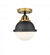 Hampden - 1 Light - 7 inch - Black Antique Brass - Semi-Flush Mount (3442|288-1C-BAB-HFS-61-BK-LED)