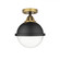 Hampden - 1 Light - 9 inch - Black Antique Brass - Semi-Flush Mount (3442|288-1C-BAB-HFS-82-BK-LED)