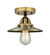 Railroad - 1 Light - 8 inch - Black Antique Brass - Semi-Flush Mount (3442|288-1C-BAB-M4-AB-LED)