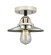 Railroad - 1 Light - 8 inch - Black Polished Nickel - Semi-Flush Mount (3442|288-1C-BPN-M1-PN-LED)