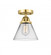 Cone - 1 Light - 8 inch - Satin Gold - Semi-Flush Mount (3442|288-1C-SG-G42)