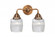 Colton - 2 Light - 14 inch - Antique Copper - Bath Vanity Light (3442|288-2W-AC-G302-LED)