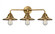Railroad - 3 Light - 26 inch - Brushed Brass - Bath Vanity Light (3442|288-3W-BB-M4-BB-LED)