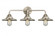 Railroad - 3 Light - 26 inch - Brushed Satin Nickel - Bath Vanity Light (3442|288-3W-SN-M2-SN-LED)
