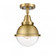 Hampden - 1 Light - 7 inch - Brushed Brass - Semi-Flush Mount (3442|447-1C-BB-HFS-62-BB-LED)