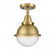 Hampden - 1 Light - 7 inch - Brushed Brass - Semi-Flush Mount (3442|447-1C-BB-HFS-64-BB-LED)