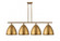 Bristol - 4 Light - 50 inch - Brushed Brass - Stem hung - Island Light (3442|516-4I-BB-MBD-12-BB-LED)