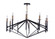 The Reserve 10 Light Chandelier in Flat Black/Satin Brass (20|55510-FBSB)