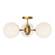 Nouveau 26-in Aged Gold/Opal Matte Glass 3 Lights Semi Flush Mount (7713|SF505326AGOP)