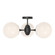 Nouveau 26-in Matte Black/Opal Matte Glass 3 Lights Semi Flush Mount (7713|SF505326MBOP)
