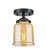 Bell - 1 Light - 5 inch - Oil Rubbed Bronze - Semi-Flush Mount (3442|284-1C-OB-G58-LED)