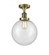 Beacon - 1 Light - 10 inch - Antique Brass - Semi-Flush Mount (3442|517-1CH-AB-G204-10)