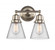 Cone - 2 Light - 14 inch - Brushed Satin Nickel - Bath Vanity Light (3442|623-2W-SN-G62)