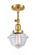 Oxford - 1 Light - 7 inch - Satin Gold - Adjustable Semi-Flush Mount (3442|201F-SG-G532-LED)