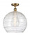 Athens Deco Swirl - 1 Light - 14 inch - Brushed Brass - Semi-Flush Mount (3442|516-1C-BB-G1213-14-LED)