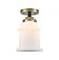 Canton - 1 Light - 6 inch - Black Antique Brass - Semi-Flush Mount (3442|284-1C-BAB-G181)