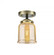 Bell - 1 Light - 5 inch - Black Antique Brass - Semi-Flush Mount (3442|284-1C-BAB-G58-LED)