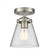 Cone - 1 Light - 6 inch - Brushed Satin Nickel - Semi-Flush Mount (3442|284-1C-SN-G62)