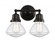 Olean - 2 Light - 15 inch - Matte Black - Bath Vanity Light (3442|623-2W-BK-G324)