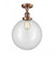 Beacon - 1 Light - 12 inch - Antique Copper - Semi-Flush Mount (3442|517-1CH-AC-G202-12-LED)