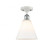 Berkshire - 1 Light - 8 inch - White Polished Chrome - Semi-Flush Mount (3442|516-1C-WPC-GBC-81)