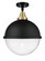 Hampden - 1 Light - 13 inch - Black Antique Brass - Semi-Flush Mount (3442|447-1C-BAB-HFS-124-BK-LED)