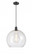 Athens - 1 Light - 14 inch - Matte Black - Cord hung - Pendant (3442|516-1P-BK-G124-14)